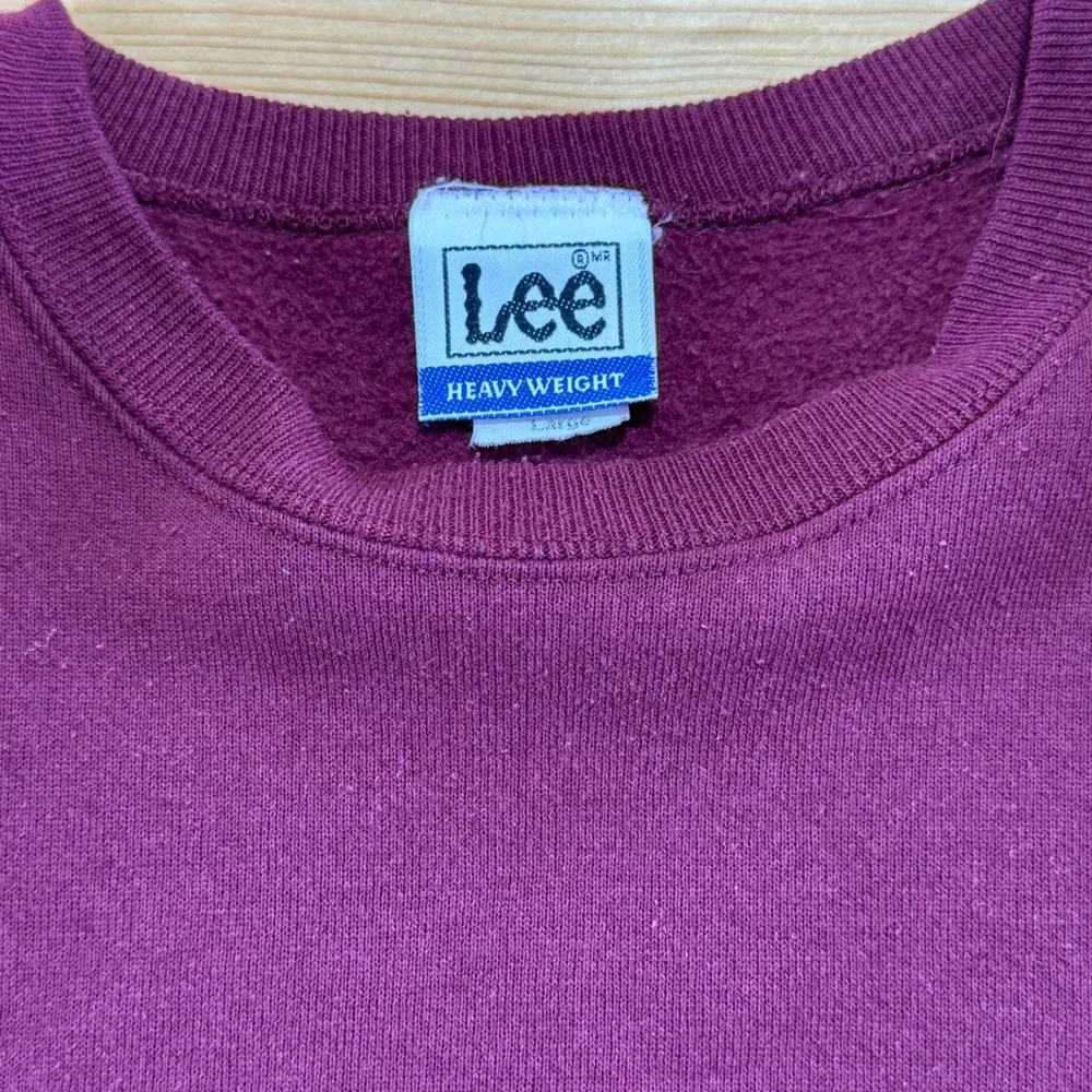 Vintage Lee Heavyweight Sweatshirt‎ Made in USA Maroon Crewneck Men's Large